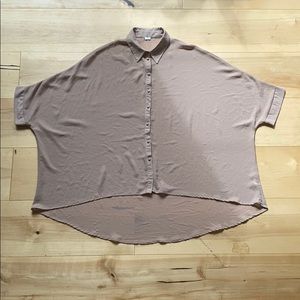 Sheer Nude/Blush/Tan Drapey Blouse